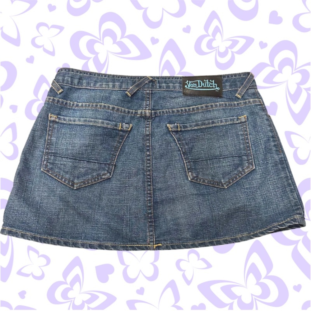 RARE Von Dutch Vintage Denim Mini Skirt